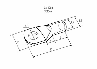 Наконечник кольцевой REXANT НК, ø6.5 мм, 10 мм², ТМЛ (DIN) 10-6