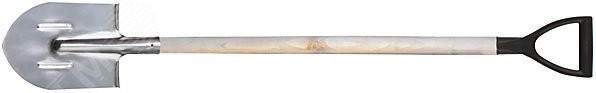 Лопата штыковая, нержавеющая сталь Профи, с деревянным черенком и V-ручкой 200х355х1420 мм