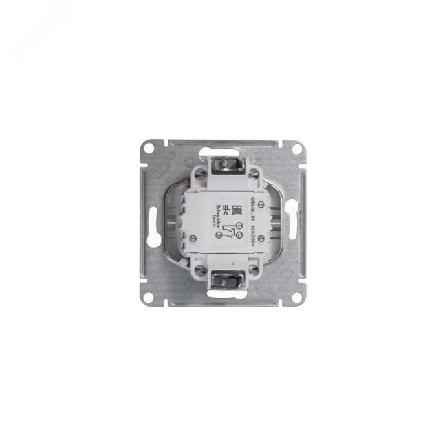 GLOSSA Выключатель двухклавишный в рамку белый сх.5 GLOSSA Выключатель двухклавишный в рамку белый сх.5