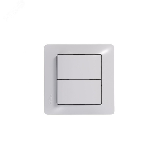 GLOSSA Выключатель двухклавишный в рамку белый сх.5 GLOSSA Выключатель двухклавишный в рамку белый сх.5