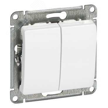 GLOSSA Выключатель двухклавишный в рамку белый сх.5 GLOSSA Выключатель двухклавишный в рамку белый сх.5
