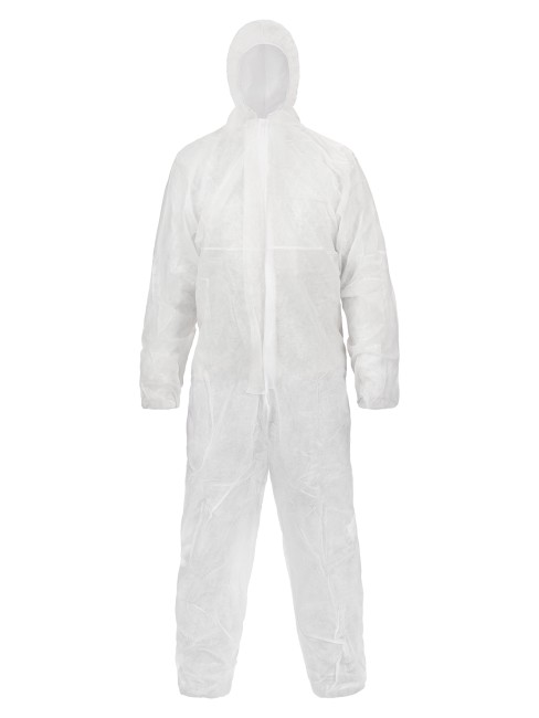 Комбинезон защитный одноразовый "Каспер Р40", на молнии, 40 г/м2, белый, разм. 52-54/170-176, TDM