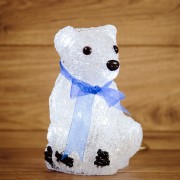 Акриловая светодиодная фигура Белый мишка 20 см, 4,5 В, 3 батарейки AA (не входят в комплект), 20 светодиодов NEON-NIGHT Акриловая светодиодная фигура Белый мишка 20 см, 4,5 В, 3 батарейки AA (не входят в комплект), 20 светодиодов NEON-NIGHT