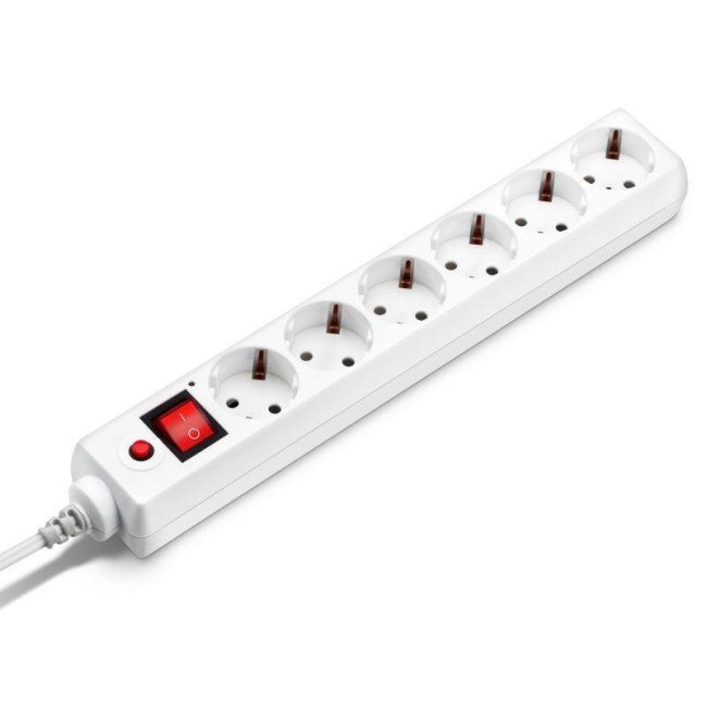 Удлинитель с сетевым фильтром 6х1.8м с заземл. 10А IP20 600SH-1.8-W 2.2кВт CCA бел. BURO 992246 Удлинитель с сетевым фильтром 6х1.8м с заземл. 10А IP20 600SH-1.8-W 2.2кВт CCA бел. BURO 992246