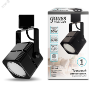 Светильник трековый однофазный ДПО под лампу GU10 IP20 черный 60х145 мм куб 220 В Track Gauss Светильник трековый однофазный ДПО под лампу GU10 IP20 черный 60х145 мм куб 220 В Track Gauss