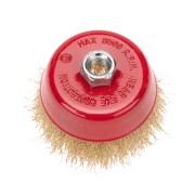 Щетка чашечная для УШМ, витая латунированная проволока, 100мм, М14 KRANZ Щетка чашечная для УШМ, витая латунированная проволока, 100мм, М14 KRANZ