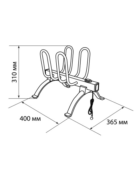 Сушилка для обуви электрическая напольная, СДО-1, 40 Вт, на 2 пары обуви, TDM