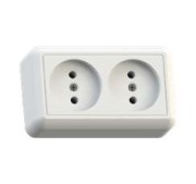 Розетка 2-м ОП Оптима РА10-373 10А IP20 без заземл. с монтаж. пластиной бел. Кунцево 8009 Розетка 2-м ОП Оптима РА10-373 10А IP20 без заземл. с монтаж. пластиной бел. Кунцево 8009