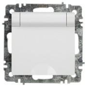 Розетка 1-м СП Accent 6-203-01 16А IP20 250В 2P+E Schuko с крышкой AL/CU бел. Intro Б0063709 Розетка 1-м СП Accent 6-203-01 16А IP20 250В 2P+E Schuko с крышкой AL/CU бел. Intro Б0063709