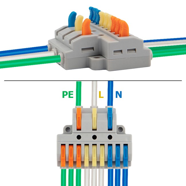 Клемма СМК 3х3 проходная разветвительная 3 полюса, с монтажной площадкой (1 ввод, 3 вывода на полюс) (50 шт./уп.) REXANT Клемма СМК 3х3 проходная разветвительная 3 полюса, с монтажной площадкой (1 ввод, 3 вывода на полюс) (50 шт./уп.) REXANT