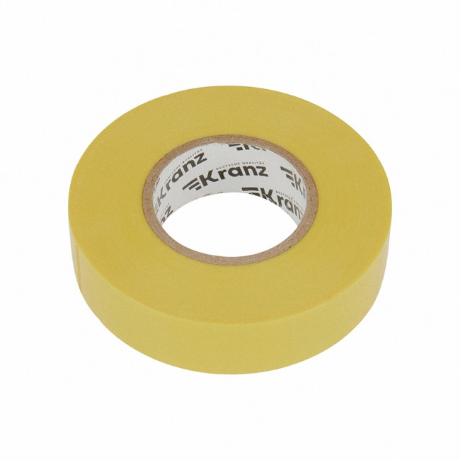 Изолента ПВХ профессиональная, 0,18х19 мм, 20 м, желтая KRANZ