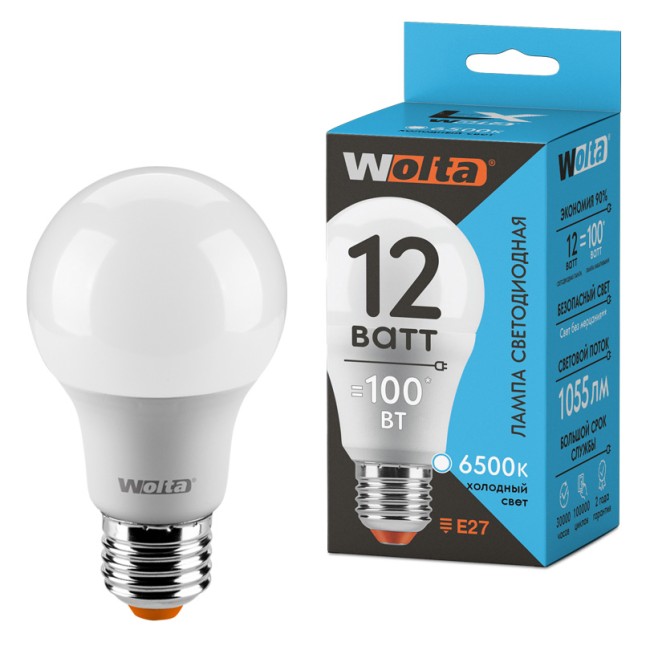 Светодиодная лампа WOLTA LX 30W60BL12E27 12Вт 6500К Е27