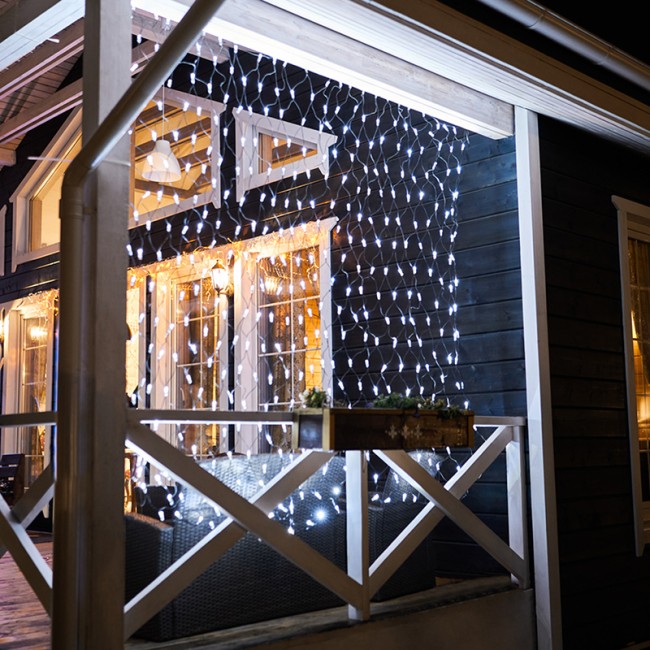 Гирлянда Сеть 2,5х2,5м, черный ПВХ, 432 LED Белые (контроллер в комлекте)