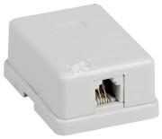 Розетка настенная ITK RJ12 6P4C категория 3 UTP 1-порт белая
