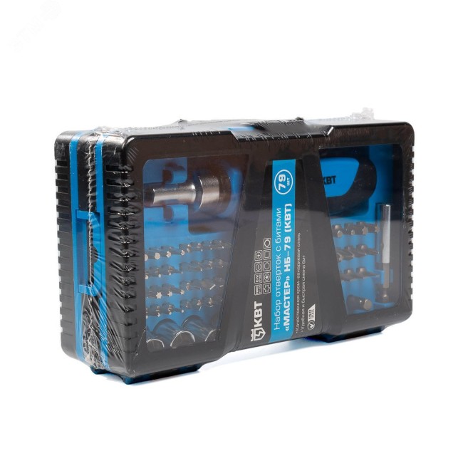 Отвертка реверсивная со сменными битами и сменными шестигранными головками НБ-79