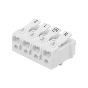 Клемма пружинная соединительная КСП 4-полюсная с монтажными ножками (50 шт./уп.) REXANT Клемма пружинная соединительная КСП 4-полюсная с монтажными ножками (50 шт./уп.) REXANT