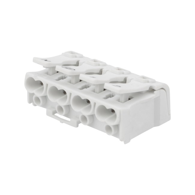 Клемма пружинная соединительная КСП 4-полюсная с монтажными ножками (50 шт./уп.) REXANT