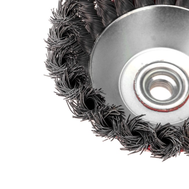 Щетка чашечная для УШМ, крученая стальная проволока, 125мм, М14 KRANZ Щетка чашечная для УШМ, крученая стальная проволока, 125мм, М14 KRANZ