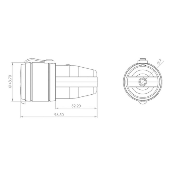 Розетка переносная влагозащищенная с крышкой, с/з, 16 А, IP44, каучук оранжевая REXANT
