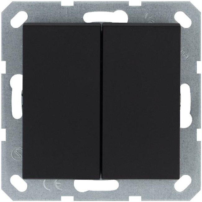 Выключатель 2-кл. 10А IP20 механизм черн. матовый soft touch Jasmart G3023PB Выключатель 2-кл. 10А IP20 механизм черн. матовый soft touch Jasmart G3023PB