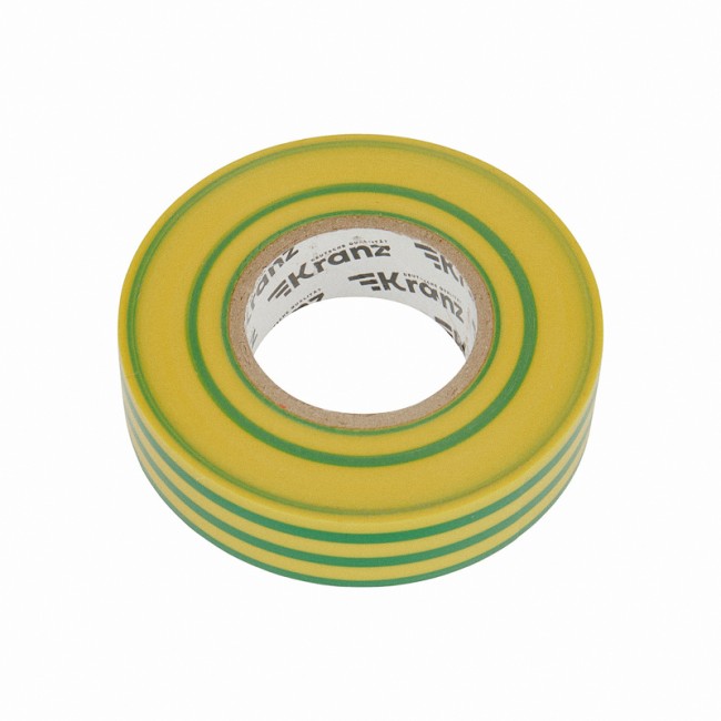 Изолента ПВХ профессиональная, 0,18х19 мм, 20 м, желто-зеленая KRANZ