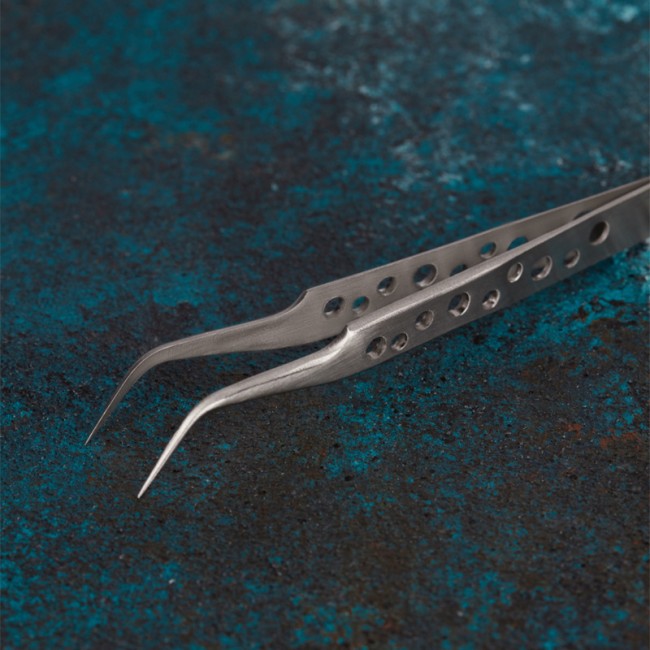 Пинцет изогнутый узкий 120мм Airy (блистер) REXANT 