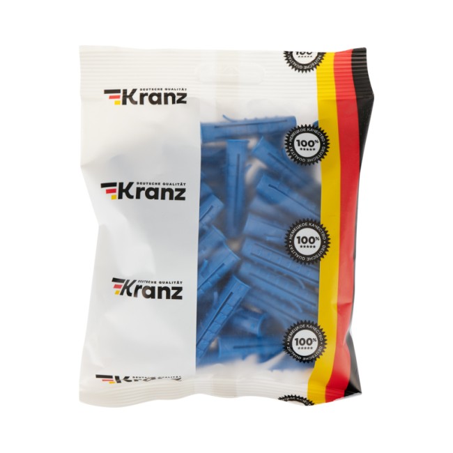 Дюбель распорный KRANZ 10х50, синий, пакет (50 шт./уп.)