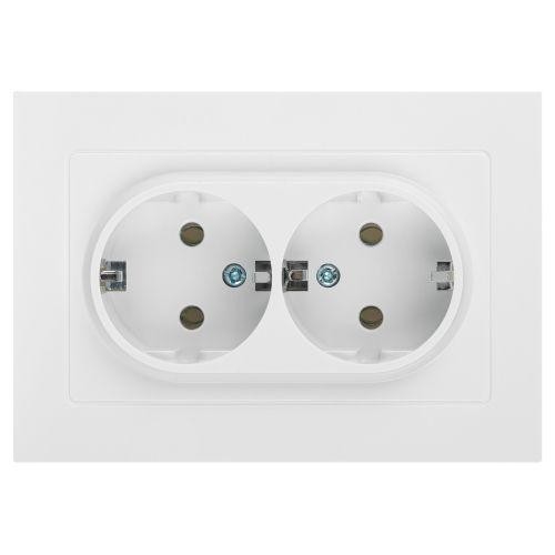 Розетка 2-м СП Accent 6-205-01 16А IP20 250В 2P+E Schuko AL/CU бел. Intro Б0063485 Розетка 2-м СП Accent 6-205-01 16А IP20 250В 2P+E Schuko AL/CU бел. Intro Б0063485