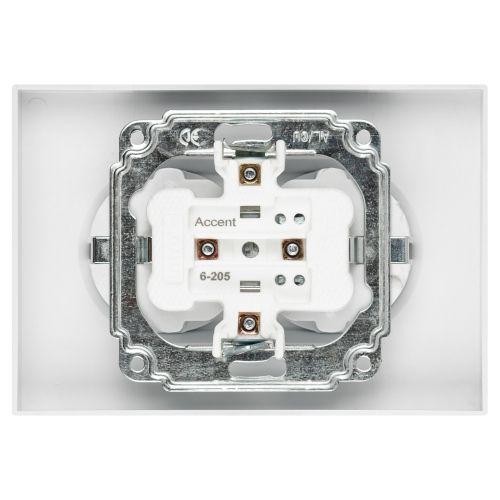 Розетка 2-м СП Accent 6-205-01 16А IP20 250В 2P+E Schuko AL/CU бел. Intro Б0063485 Розетка 2-м СП Accent 6-205-01 16А IP20 250В 2P+E Schuko AL/CU бел. Intro Б0063485