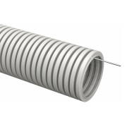 Труба гофрированная ПВХ d20мм с протяжкой сер. (уп.100м) TOKOV ELECTRIC TKE-TG/P-20-C06/100
