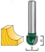 Фреза пазовая галтельная DxHxL=8х6х46.5 мм