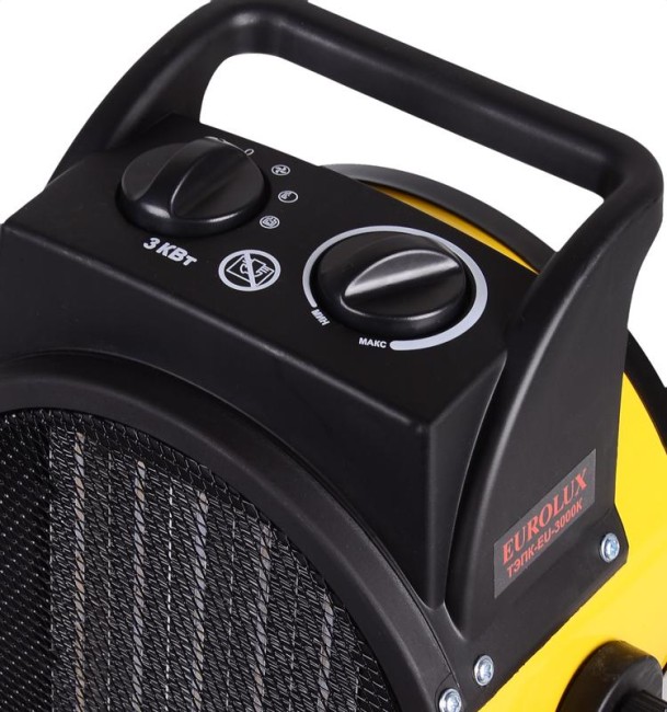 Пушка тепловая электрическая ТЭПК-EU-3000K круглая керамич. нагрев. элемент EUROLUX 67/1/37 Пушка тепловая электрическая ТЭПК-EU-3000K круглая керамич. нагрев. элемент EUROLUX 67/1/37