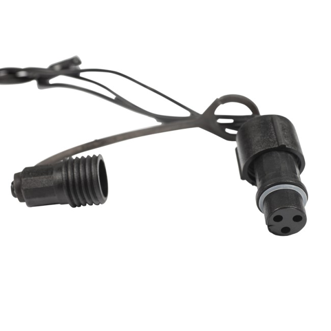 Гирлянда Твинкл Лайт 10 м, 100 LED ТЕПЛЫЙ БЕЛЫЙ, черный ПВХ, IP65, динамика, 230В соединяется NEON-NIGHT (нужен контроллер 217-204)