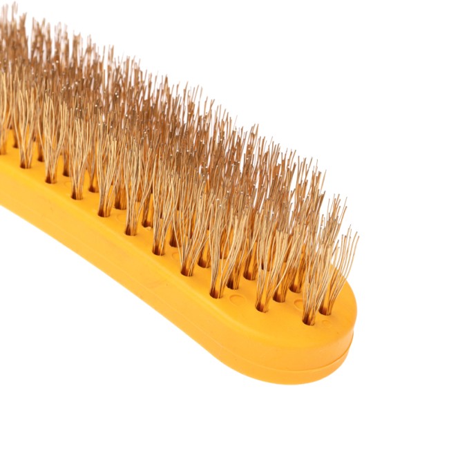 Щетка по металлу с пластиковой ручкой 6 ряд. 260 мм Kranz Щетка по металлу с пластиковой ручкой 6 ряд. 260 мм Kranz