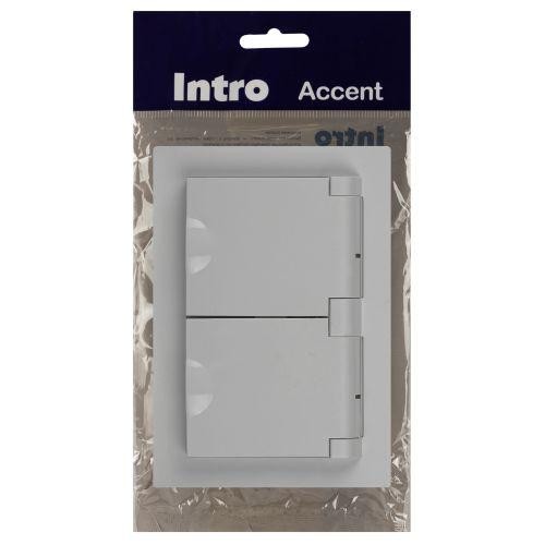 Розетка 2-м СП Accent 6-210-01 16А IP44 250В 2P+E Schuko с крышками защ. шторки AL/CU бел. Intro Б0063577 Розетка 2-м СП Accent 6-210-01 16А IP44 250В 2P+E Schuko с крышками защ. шторки AL/CU бел. Intro Б0063577
