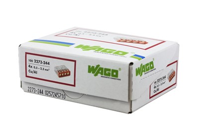 2273-244 Экспресс-клемма с пастой 4-проводная до 2,5 мм², (100 шт./уп.) WAGO 