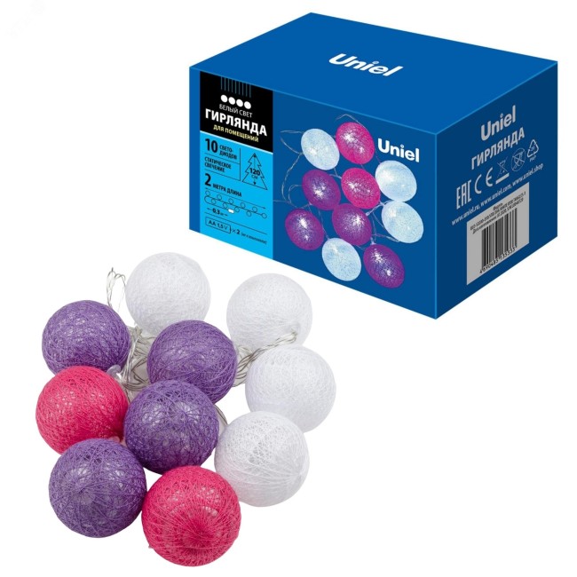 Гирлянда ULD-S0200-010/STB/2AA WHITE IP20 TANGLES-1