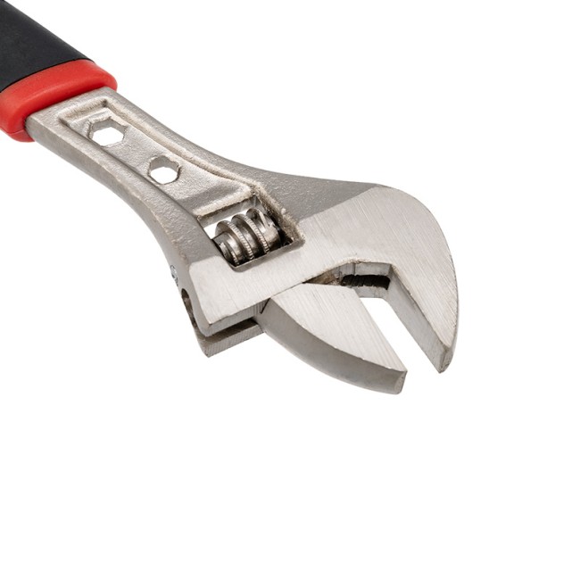 Разводной ключ 200мм никелированный, двухкомпонентная рукоятка REXANT  Разводной ключ 200мм никелированный, двухкомпонентная рукоятка REXANT