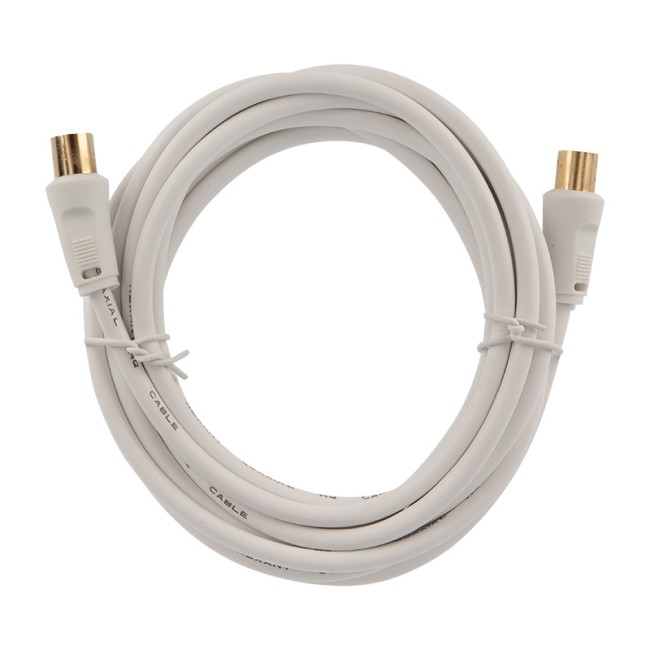 Шнур ТВ гнездо - ТВ штекер, 3м, белый REXANT