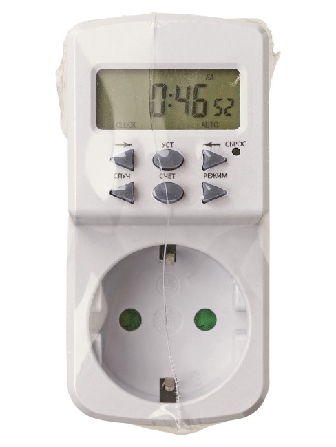 Таймер розеточный ТРЭ-Н-01-1мин/7дн-10on/off-8А (недельный) упак.-термоусад.пленка "Народный" 