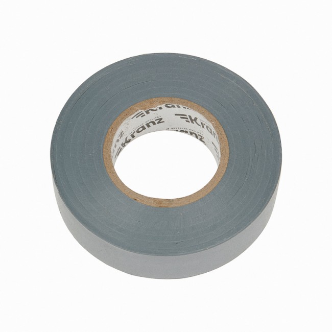 Изолента ПВХ профессиональная, 0,18х19 мм, 20 м, серая KRANZ