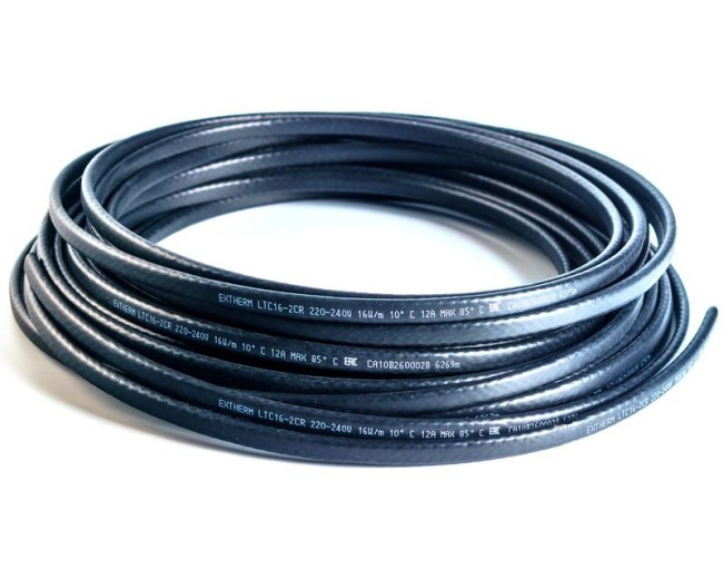Кабель нагревательный саморег. 16Вт/м строительного применения (трубы) термопласт Extherm LXTC16-2CR Кабель нагревательный саморег. 16Вт/м строительного применения (трубы) термопласт Extherm LXTC16-2CR