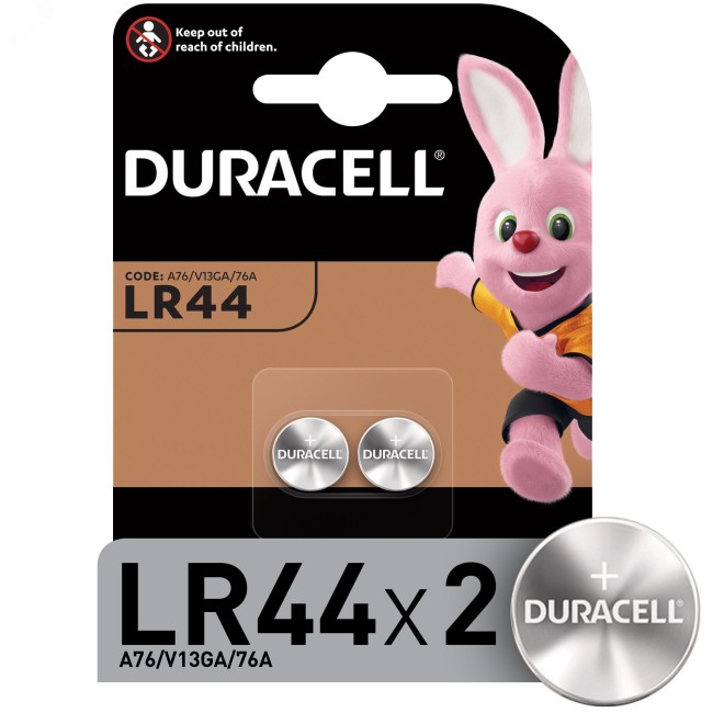 Элемент питания Duracell NEW LR44-2BL (20/200/14400)