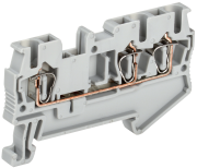 Клемма пружинная КПИ 3в-2,5 3 вывода 31А серый Клемма пружинная КПИ 3в-2,5 3 вывода 31А серый