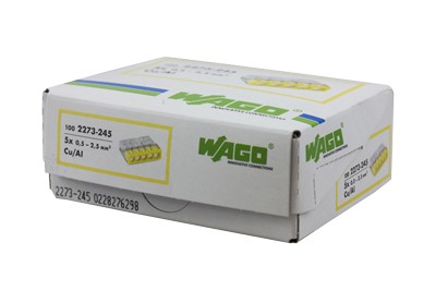 2273-245 Экспресс-клемма с пастой 5-проводная до 2,5 мм², (100 шт./уп.) WAGO 
