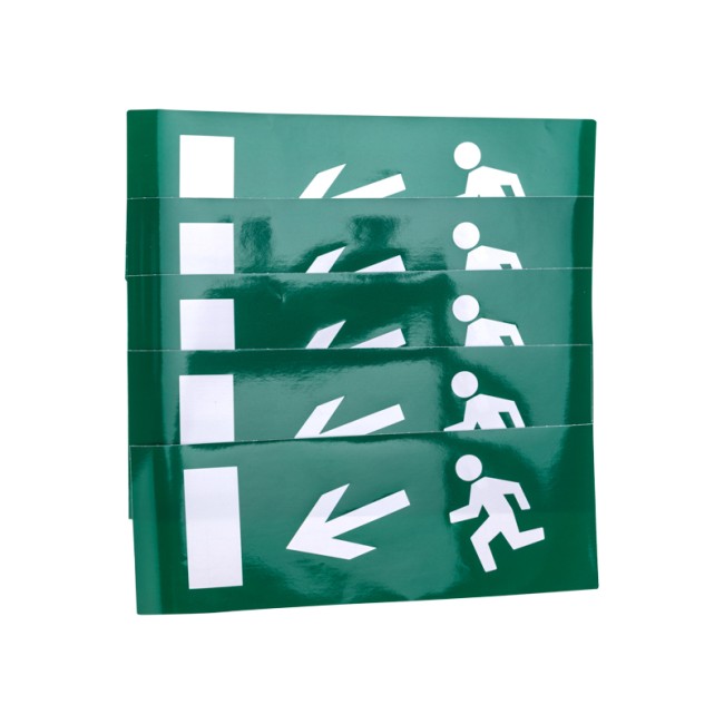 Наклейка для аварийного светильника  "Направление к эвакуационному выходу налево вниз" REXANT 