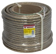 Трос стальной в ПВХ оплетке d=10,0 мм, прозрачный (катушка 50 м) REXANT