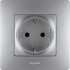 Розетка 1-м СП Etika 16А IP20 250В 2P+E с заземл. немецк. стандарт винтов. клеммы механизм алюм. IEK 672421 Розетка 1-м СП Etika 16А IP20 250В 2P+E с заземл. немецк. стандарт винтов. клеммы механизм алюм. IEK 672421