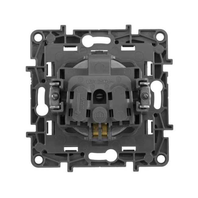 Розетка 1-м СП Etika 16А IP20 250В 2P+E с заземл. немецк. стандарт винтов. клеммы механизм алюм. IEK 672421 Розетка 1-м СП Etika 16А IP20 250В 2P+E с заземл. немецк. стандарт винтов. клеммы механизм алюм. IEK 672421